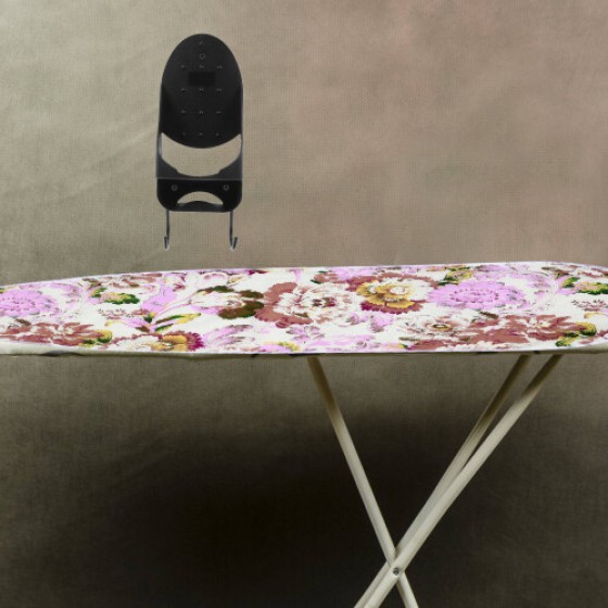 Wall-mounted ironing board holder, black PBT material, 1 set